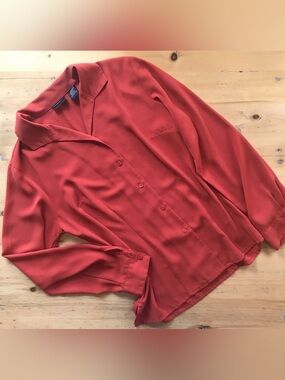Laura Scott 10 Sheer Chiffon Poly Crepe de Chine Burnt Orange Split Side